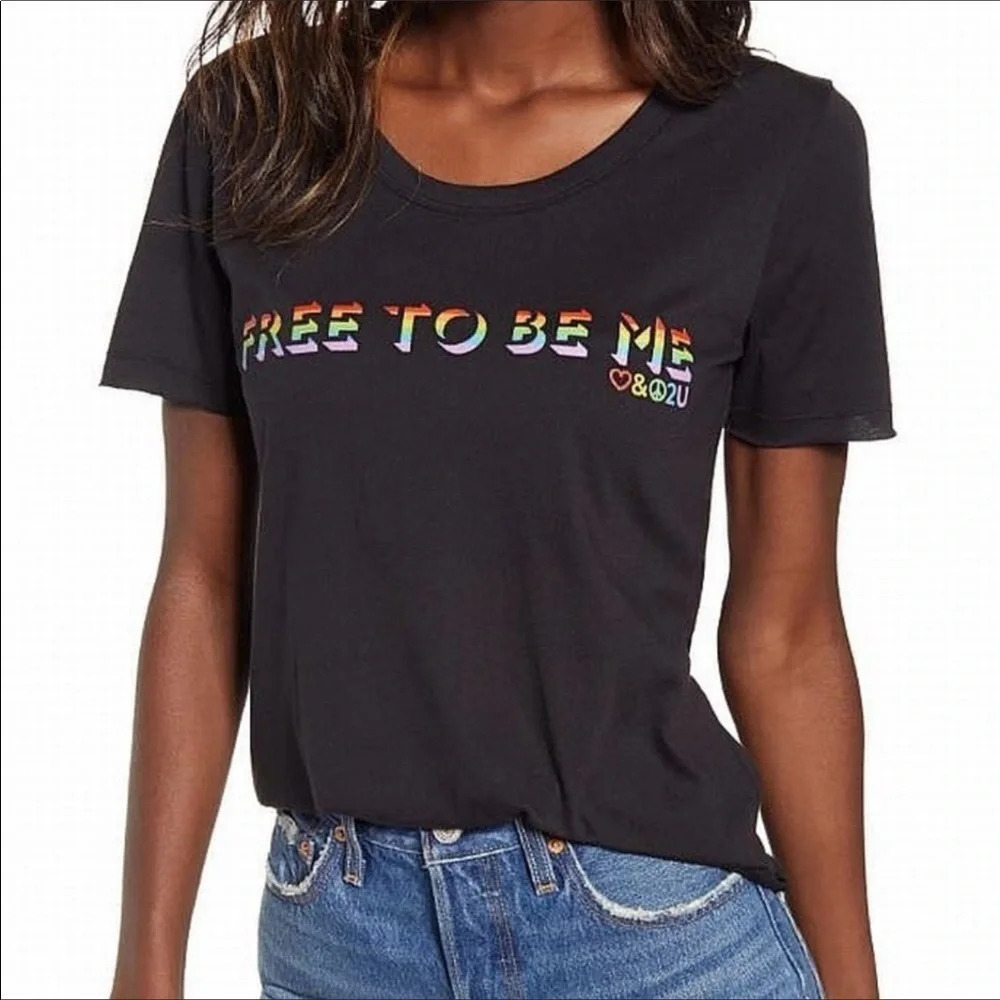 BP Nordstrom Free To Be Me LGBTQ Pride Tee Shirt S